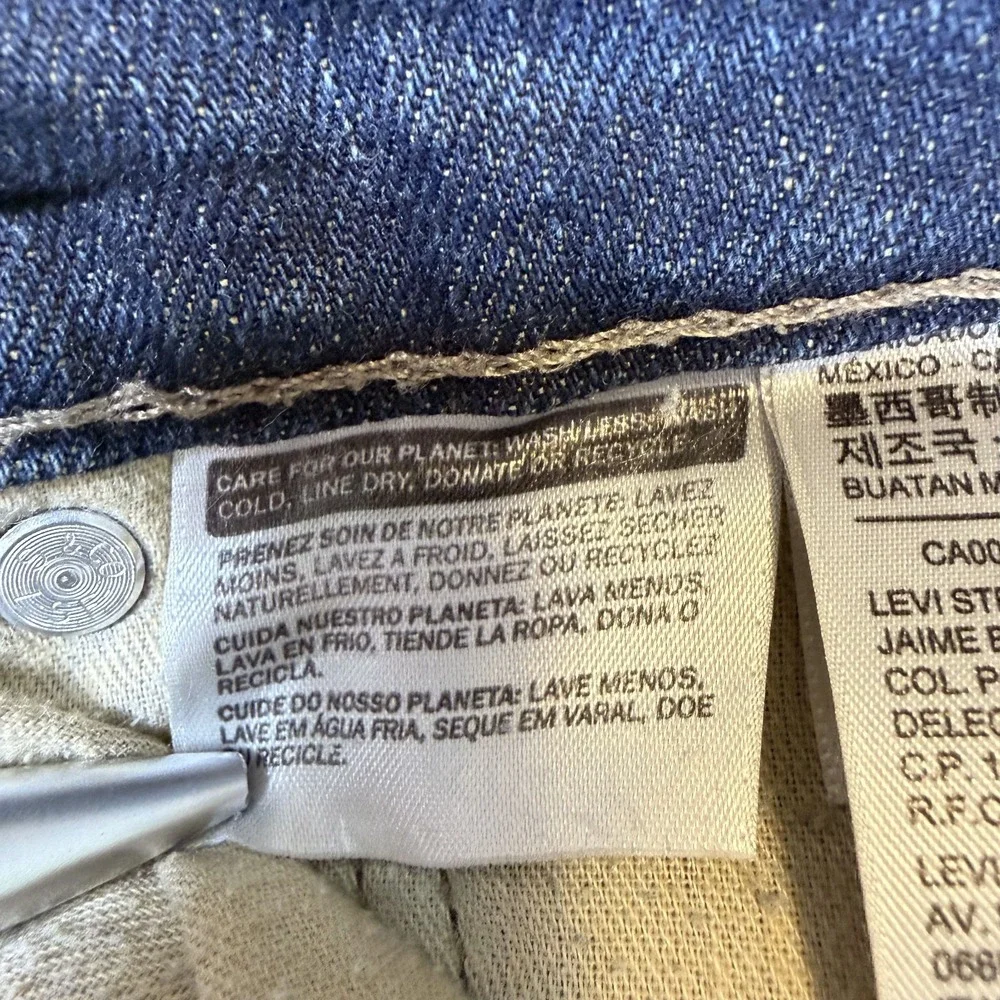 Levi's 511 Jeans Mens 36x36 Blue Denim Whiskered Red Tab Low Waist Y2K Americana